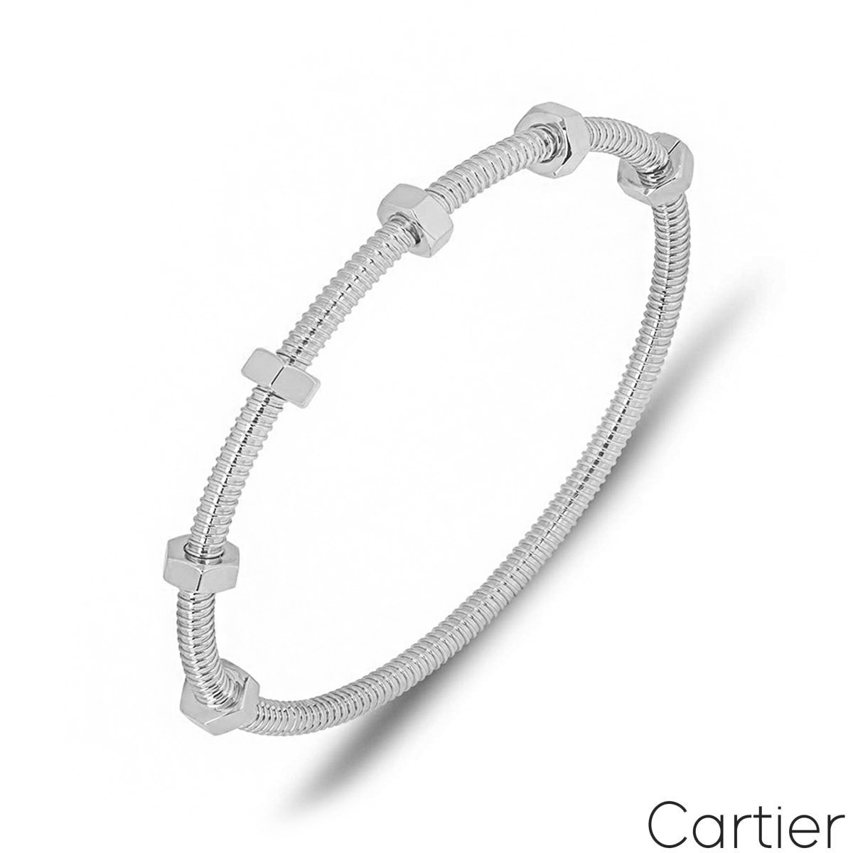 Cartier White Gold Ecrou De Cartier Bracelet Size 20 B6049620